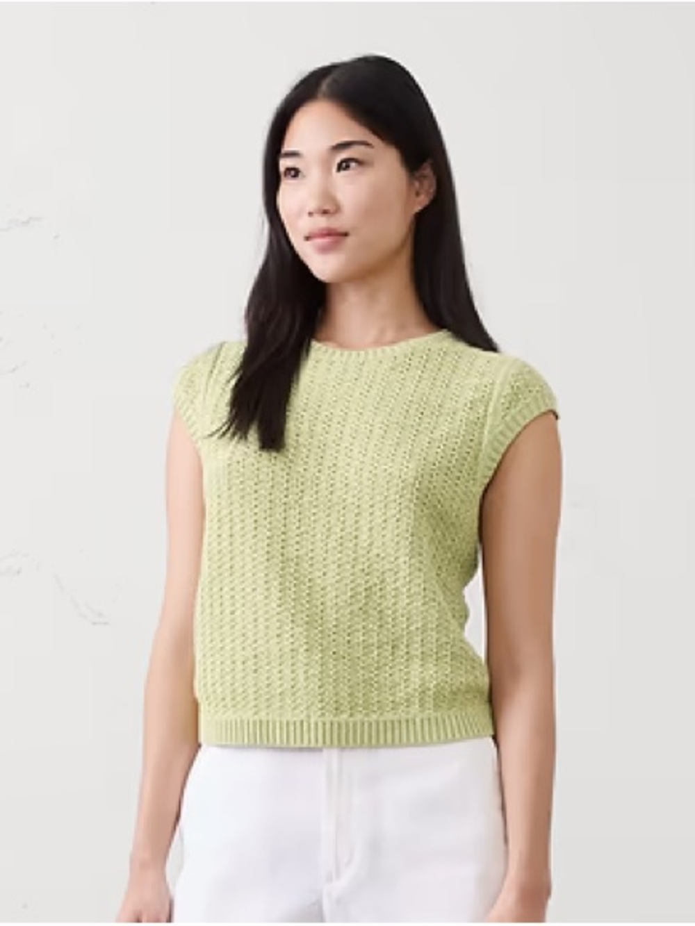 NWT Banana Republic Lime Green Textured Crewneck Sweater